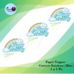 Paper Topper ( Cartoon Rainbow _ Blue ) 1x1Pc