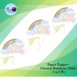Paper Topper ( Cartoon Rainbow _ Pink ) 1x1Pc
