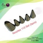 Cream Nozzle _No.113 Set ( Stainless Steel - Good Quality ) 1x5Pcs