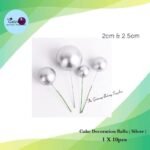 Cake Decoration Balls ( Silver ) 2.5cm 1x10Pcs
