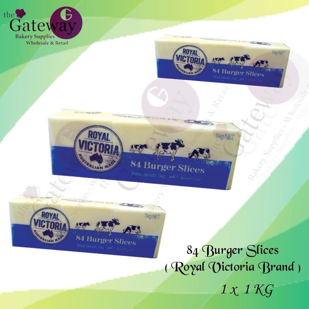 viber_image_2024-06-17_21-57-25-745.jpg Royal Victoria _ Burger Slice Cheese ( White ) 1Kg 84Slices - Image 1