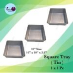 10" Square Tray ( Tin ) 1x1Pc <2.8cm Height>