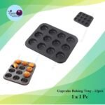 Cupcake Baking Tray - 12Pcs ( Non Stick ) 1x1Pc