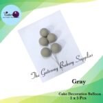 Cake Decoration Balloon 1x5Pcs  ( Gray )