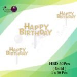 HBD Topper ( Gold ) 1x50Pcs