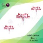 HBD Topper ( RED ) 1x50Pcs