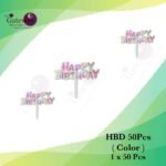 HBD Topper ( Color ) 1x50Pcs