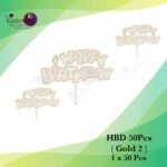 HBD Topper ( Gold 2 ) 1x50Pcs
